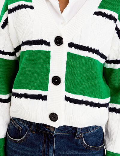 gilet manches longues vert femme