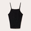 Débardeur ajusté cropped col montant noir femme