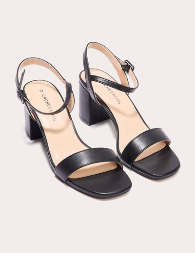 Sandales à talons noir femme