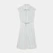 Robe midi &eacute;vas&eacute;e manches tr&egrave;s courtes blanc femme