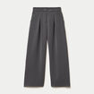 Pantalon large taille haute gris fonc&eacute; femme