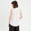 Blouse sans manches ecru femme