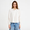 Blouse manches longues broderie ecru femme
