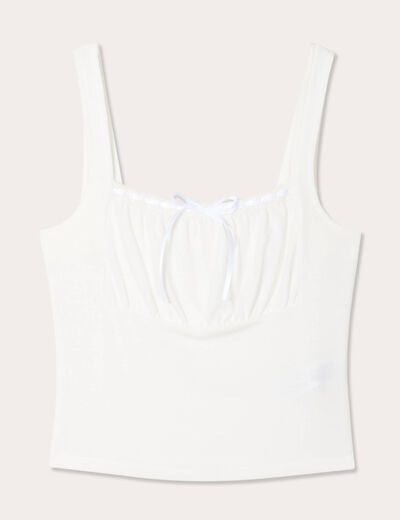 Bustier avec coques blanc femme
