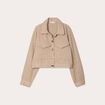 Veste tweed boutonnée sable femme