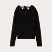 Pull avec clous et noeud noir femme