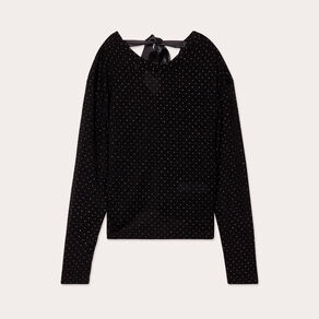 pull avec clous et noeud noir femme Pull avec clous et noeud noir femme