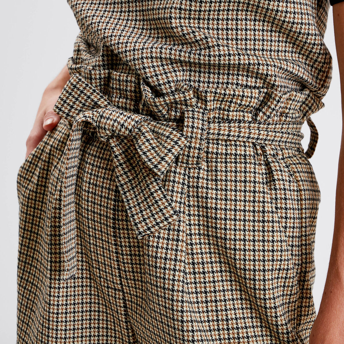 Short paperbag ceinturé blanc femme