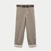 Pantalon chino 7/8&egrave;me taille &eacute;lastiqu&eacute;e vert kaki femme