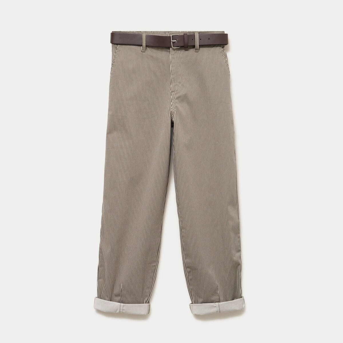 Pantalon chino 7/8&egrave;me taille &eacute;lastiqu&eacute;e vert kaki femme
