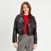 Veste biker simili cuir noir femme