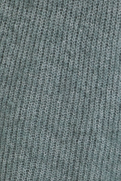 Pull sans manches col roulé vert foncé femme