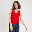 Débardeur broderie anglaise rouge femme