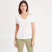 T-shirt manches courtes ecru femme