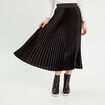 Jupe longue patineuse plissée noir femme