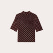 T-shirt col montant bordeaux femme