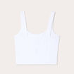 Débardeur cropped bretelles blanc femme