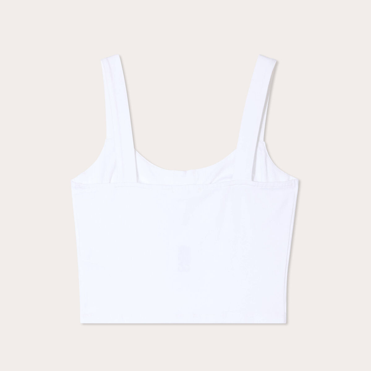 Débardeur cropped bretelles blanc femme
