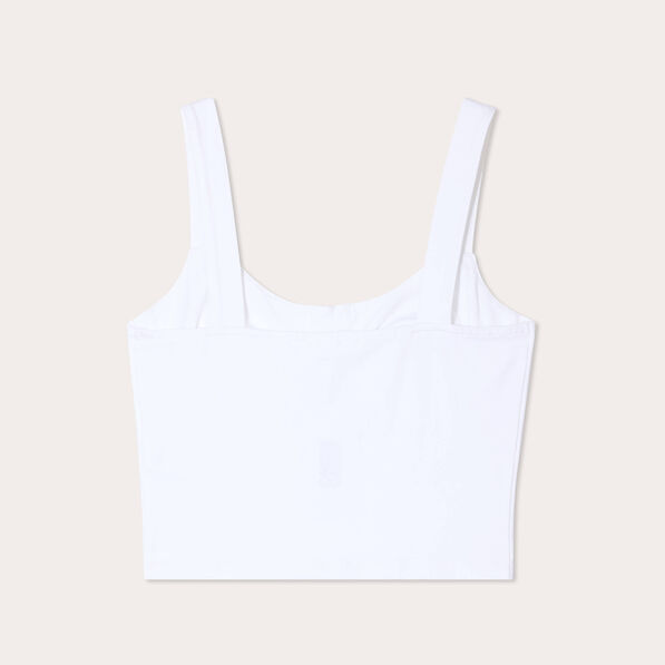 Débardeur cropped bretelles blanc femme