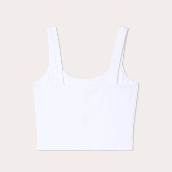 debardeur cropped bretelles blanc femme Débardeur cropped bretelles blanc femme