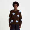 Pull manches longues marron fonc&eacute; femme