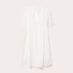 Robe évasée col V doublure viscose blanc femme