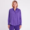 Chemise manches longues violet femme