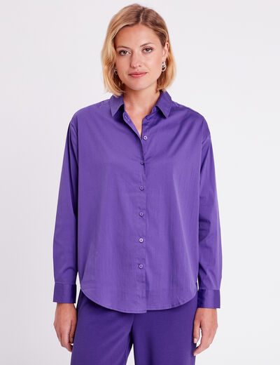 Chemise manches longues violet femme