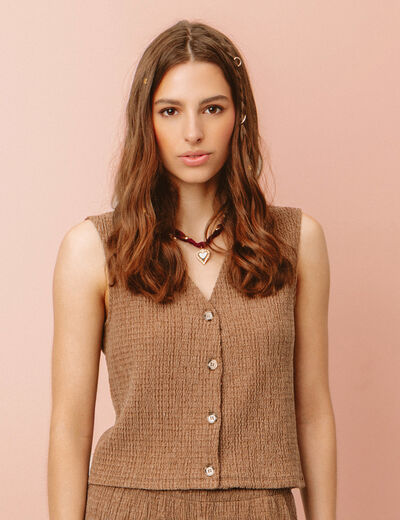 Débardeur sans manches marron femme