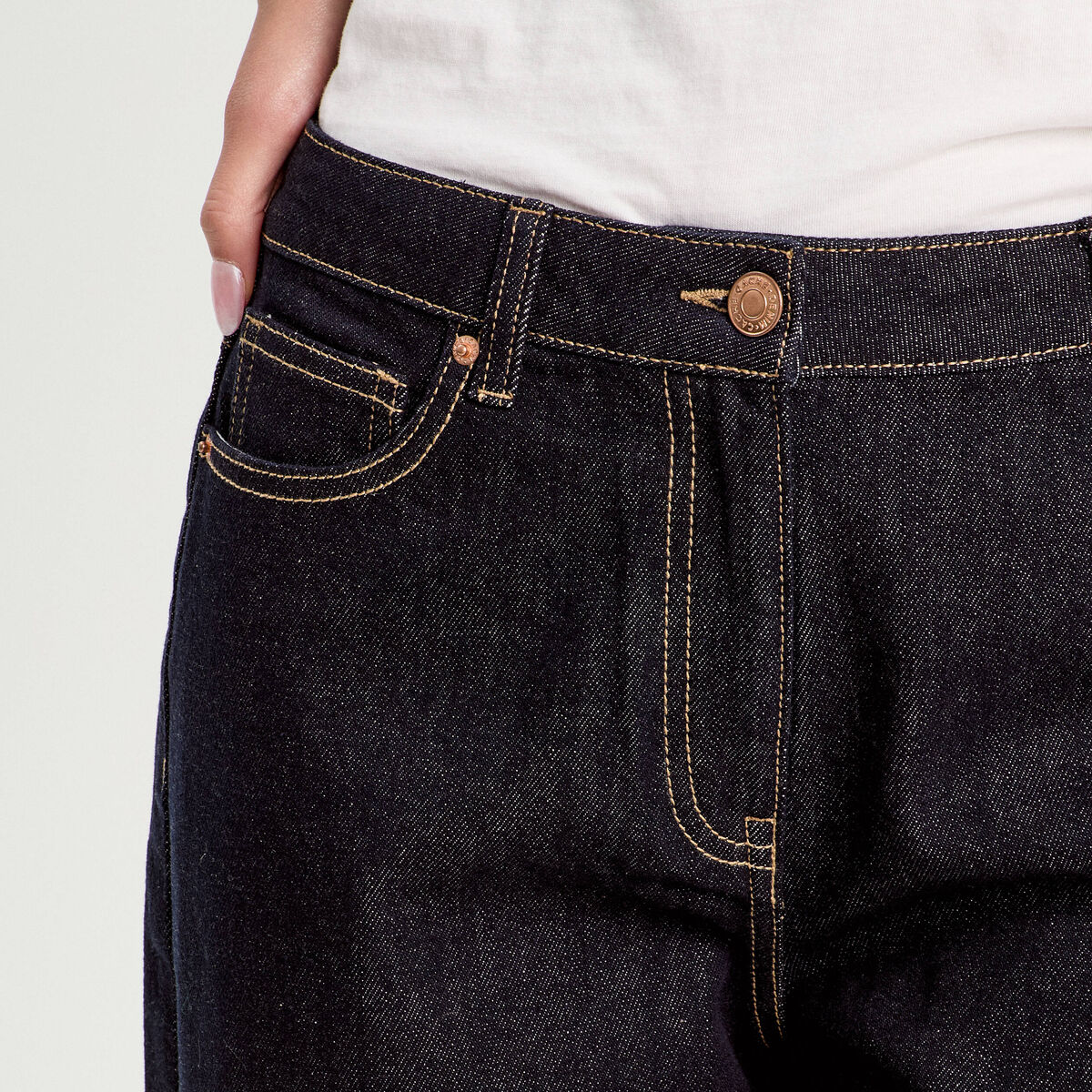 Jeans barrel 7/8ème denim brut femme