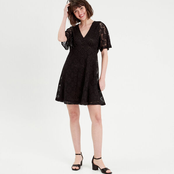 robe evasee dentelle noir femme Robe évasée dentelle noir femme
