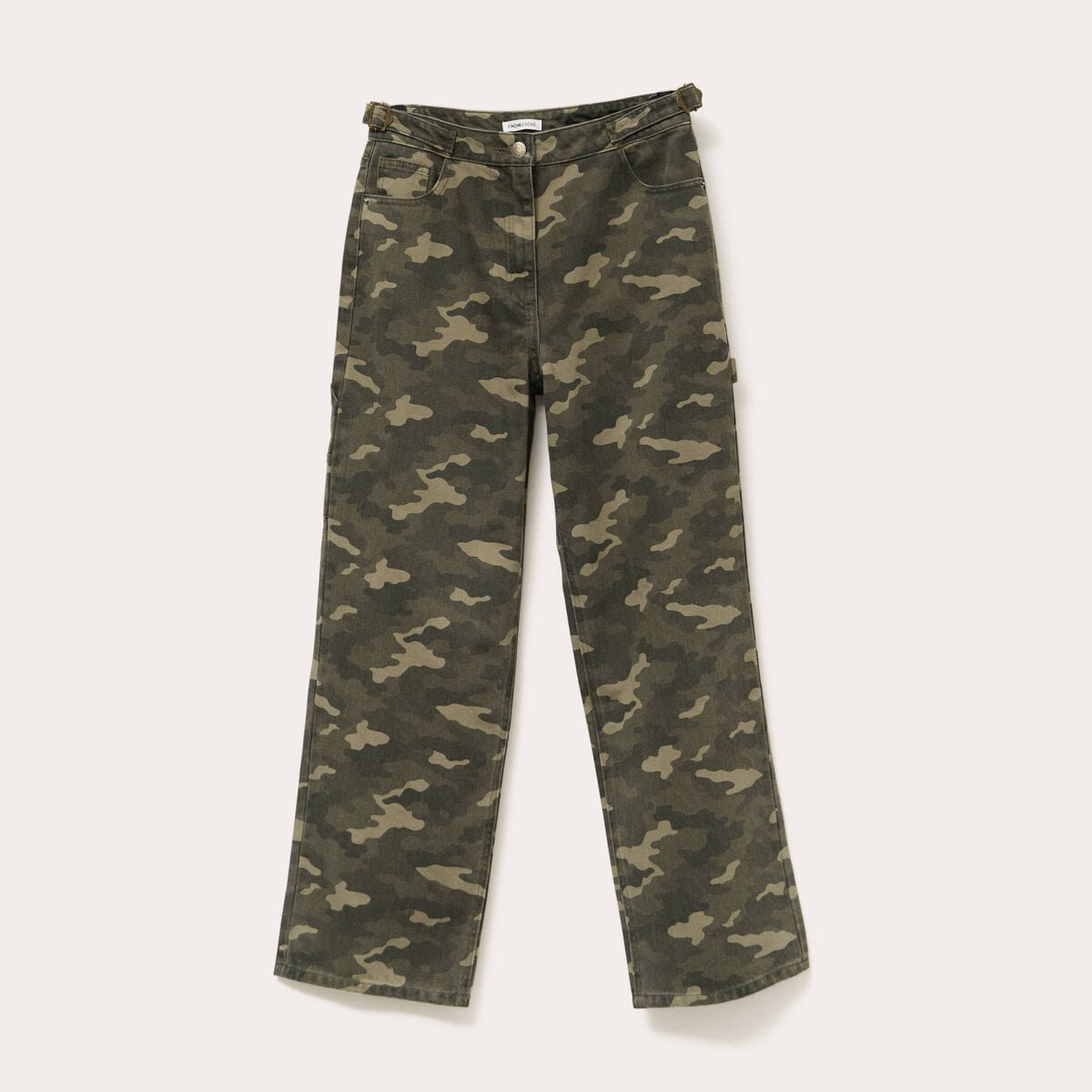 Jean wide leg carpenter vert kaki femme
