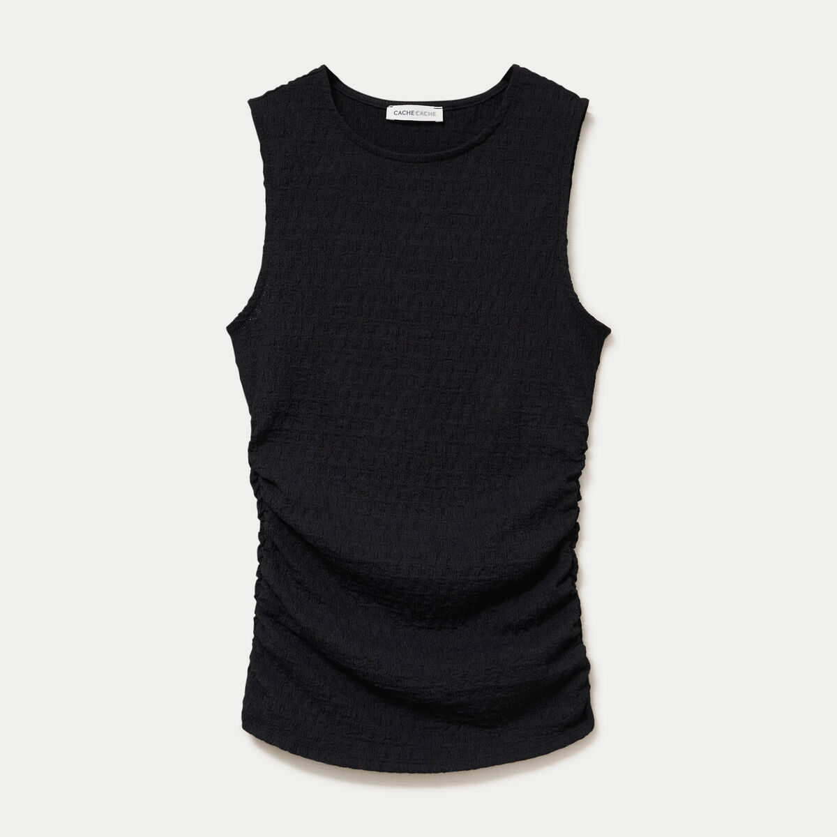 D&eacute;bardeur ajour&eacute; col rond noir femme