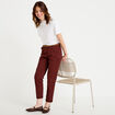 Pantalon chino 7/8&egrave;me marron femme