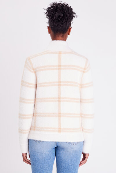Veste droite à col montant ecru femme