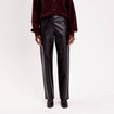 Pantalon droit similicuir noir femme
