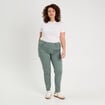 Jeans slim 5 poches vert fonc&eacute; femme