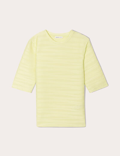 T-shirt manches courtes jaune fluo femme
