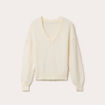 Pull duveteux ecru femme