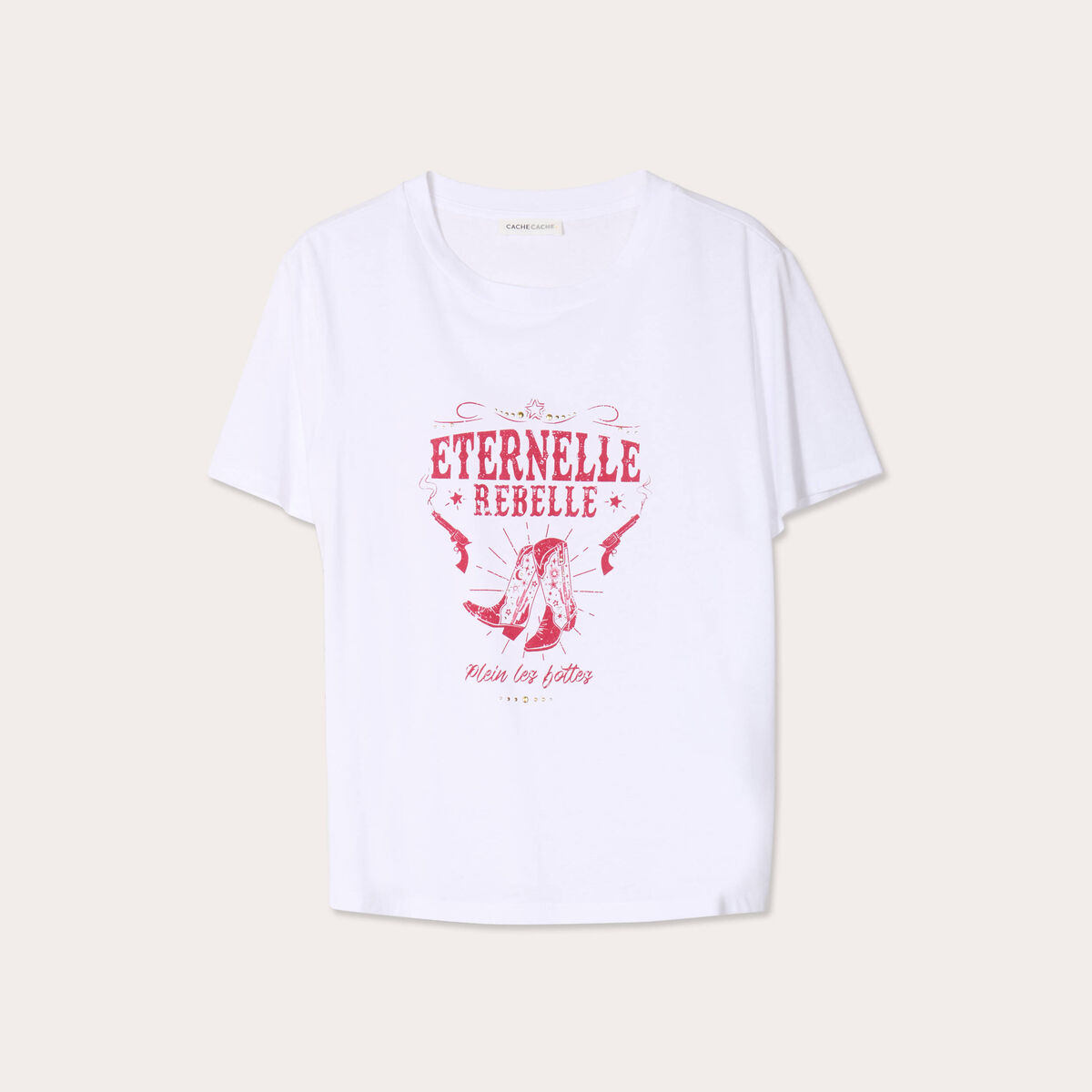 T-shirt manches courtes blanc femme