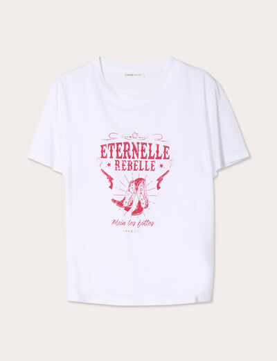 T-shirt manches courtes blanc femme