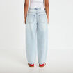 Jean barrel cropped taille standard denim bleach femme