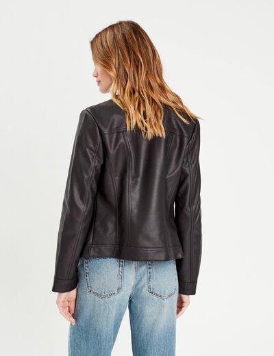 Veste droite zippée noir femme