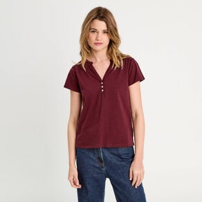 t shirt manches courtes violet fonce femme T-shirt manches courtes violet foncé femme