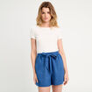 Combishort ceinturée bleu foncé femme