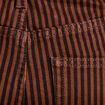 Jean wide leg ray&eacute; taille haute marron femme