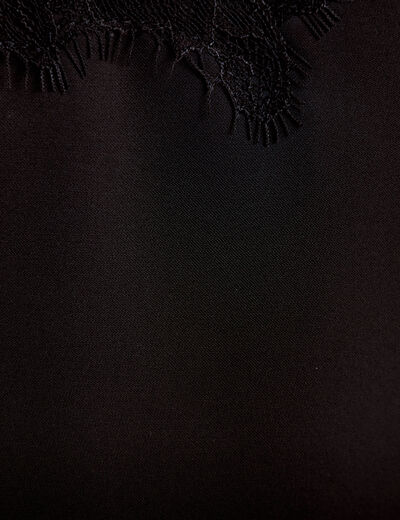 D&eacute;bardeur ajust&eacute; d&eacute;collet&eacute; dentelle noir femme