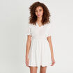 Robe évasée dentelle ecru femme