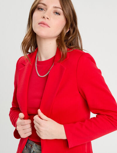 Veste blazer cintrée rouge femme