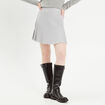 Jupe évasée plissée gris clair femme